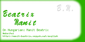 beatrix manit business card